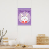 Happy Oaster Bunny Lila Poster (Küche)