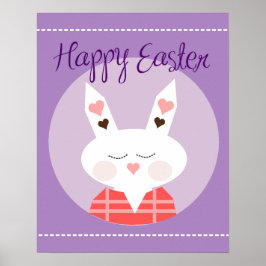 Happy Oaster Bunny Lila Poster