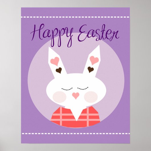 Happy Oaster Bunny Lila Poster (Vorne)