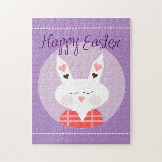 Happy Oaster Bunny Lila Puzzle (Vertikal)