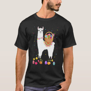 Happy Oaster Bunny Llama Bringing Ostereier Basken T-Shirt