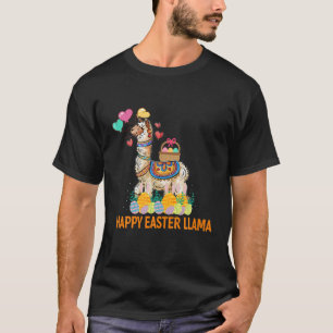 Happy Oaster Bunny Llama Bringing Ostereier Basken T-Shirt