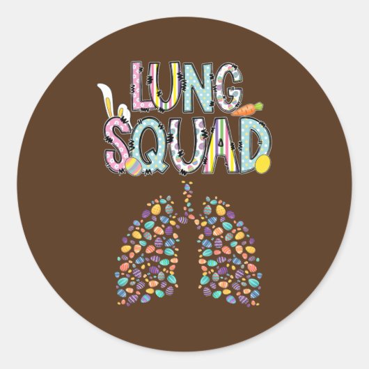 Happy Oaster Bunny Lung Squad RT Respiratory Runder Aufkleber (Vorderseite)