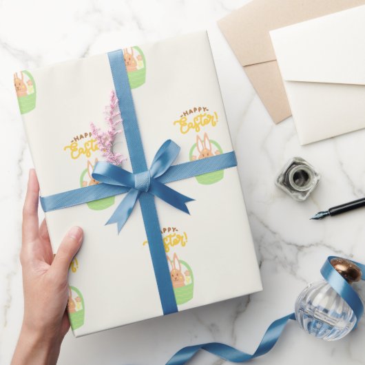 Happy Oaster Bunny Matte Wrapping Paper Geschenkpapier (Schenken)
