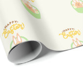 Happy Oaster Bunny Matte Wrapping Paper Geschenkpapier (Rolleneckpunkt)