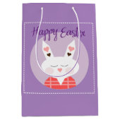 Happy Oaster Bunny Medium Geschenktasche Mittlere Geschenktüte (Vorderseite)
