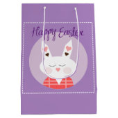 Happy Oaster Bunny Medium Geschenktasche Mittlere Geschenktüte (Rückseite)