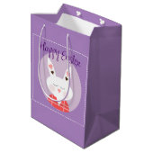 Happy Oaster Bunny Medium Geschenktasche Mittlere Geschenktüte (Rückseite Schrägansicht)