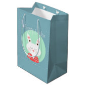 Happy Oaster Bunny Medium Geschenktasche Mittlere Geschenktüte (Rückseite Schrägansicht)