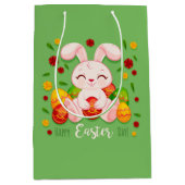 Happy Oaster Bunny Medium Geschenktasche Mittlere Geschenktüte (Vorderseite)