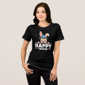 Happy Oaster Bunny mit Eiern Tri-Blend Shirt (Vorderseite voll)