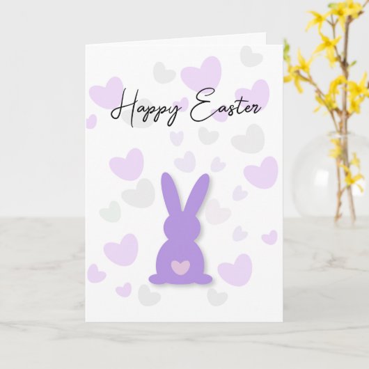 Happy Oaster Bunny mit Herz Karte (Gelbe Blume)