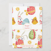 Happy Oaster Bunny mit Ostereiern Feiertagskarte (Vorderseite)