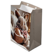 Happy Oaster Bunny mit Schokoladenherz Mittlere Geschenktüte (Vorderseite Schrägansicht)
