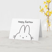 Happy Oaster Bunny Niedlich Einfach Schwarz und We Karte (Gelbe Blume)