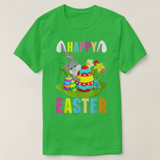 Happy Oaster Bunny Niedlich T-Shirt (Design vorne)