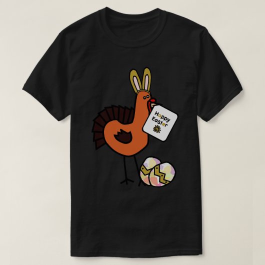 Happy Oaster Bunny Oars auf Erntedank Türkei T-Shirt (Design vorne)