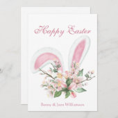 Happy Oaster Bunny Oars Blumengrüße Feiertagskarte (Vorne/Hinten)