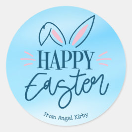 Happy Oaster Bunny Oars, einfach Runder Aufkleber