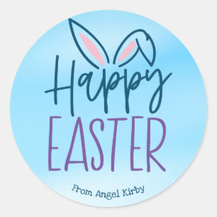 Happy Oaster Bunny Oars, einfach Runder Aufkleber