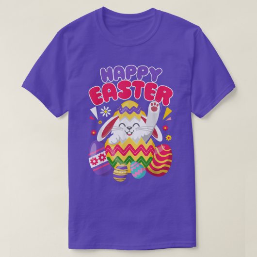 Happy Oaster Bunny Ostereier  T-Shirt (Design vorne)