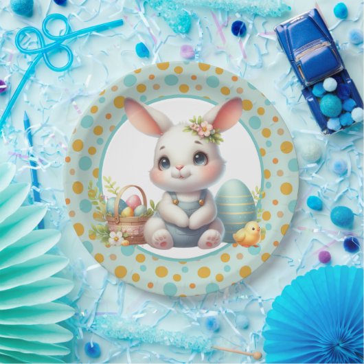 Happy Oaster Bunny Paper Plate Pappteller (Party)