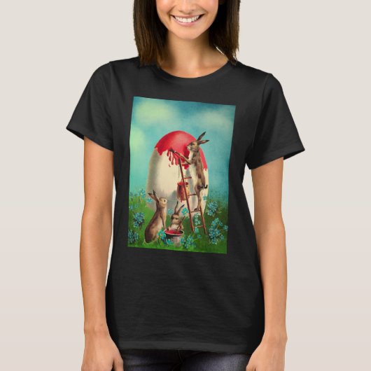Happy Oaster Bunny Pastel Frühlingseier Kaninchen T-Shirt (Vorderseite)