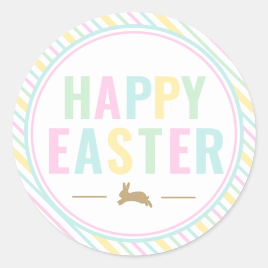 Happy Oaster Bunny Pastel Sticker (Vorderseite)