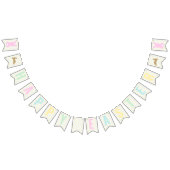 Happy Oaster Bunny Pastel Sticker Wimpelkette (Alle)