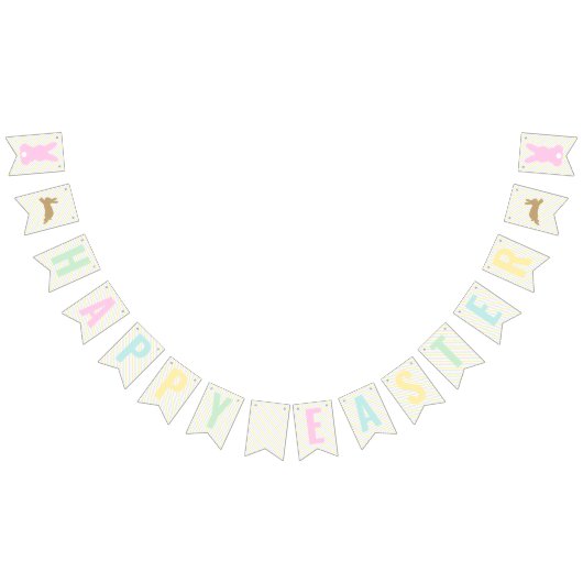 Happy Oaster Bunny Pastel Sticker Wimpelkette (Alle)