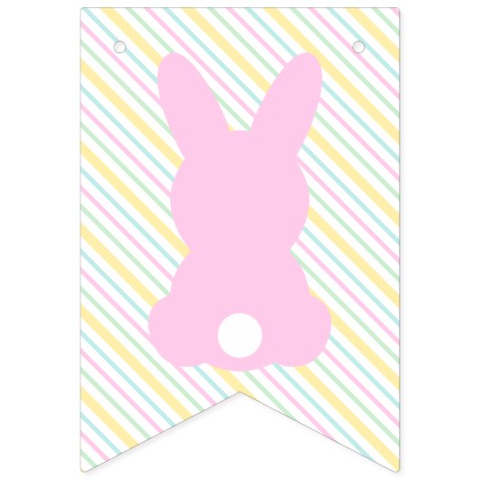 Happy Oaster Bunny Pastel Sticker Wimpelkette (Erste Fahne)