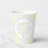 Happy Oaster Bunny Pastel Strip Pappbecher (Vorderseite)