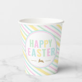 Happy Oaster Bunny Pastel Strip Pappbecher (Rückseite)