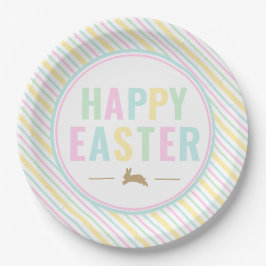 Happy Oaster Bunny Pastel Strip Pappteller