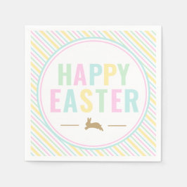 Happy Oaster Bunny Pastel Strip Serviette