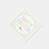 Happy Oaster Bunny Pastel Strip Serviette (Ecke)