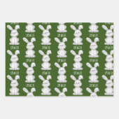 Happy Oaster Bunny Personalisiert Geschenkpapier Set (Vorderseite 3)