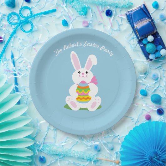 Happy Oaster Bunny ~ Personalisiert Pappteller (Party)