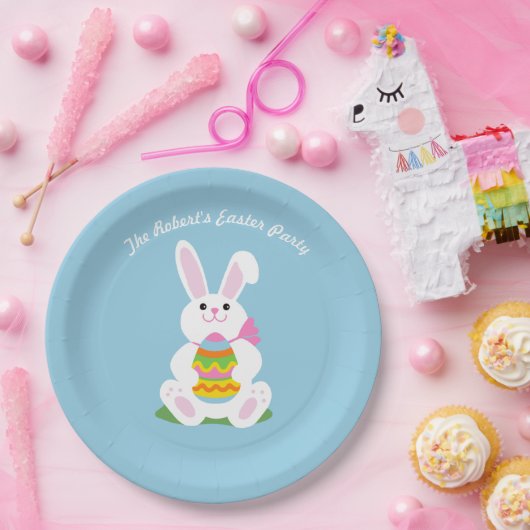 Happy Oaster Bunny ~ Personalisiert Pappteller (Party)