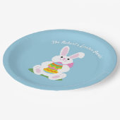 Happy Oaster Bunny ~ Personalisiert Pappteller (Schrägansicht)