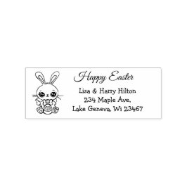 Happy Oaster Bunny Personalisierte Adresse Gummistempel