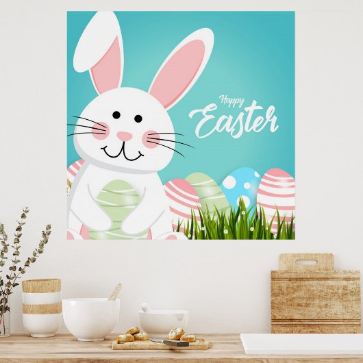 Happy Oaster Bunny Poster (Küche)