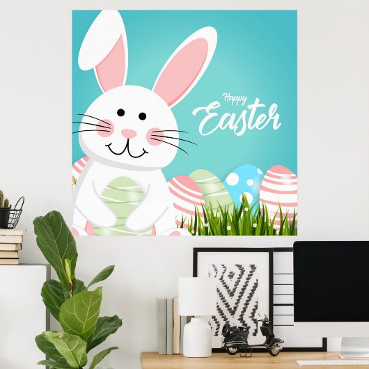 Happy Oaster Bunny Poster (Heimbüro)