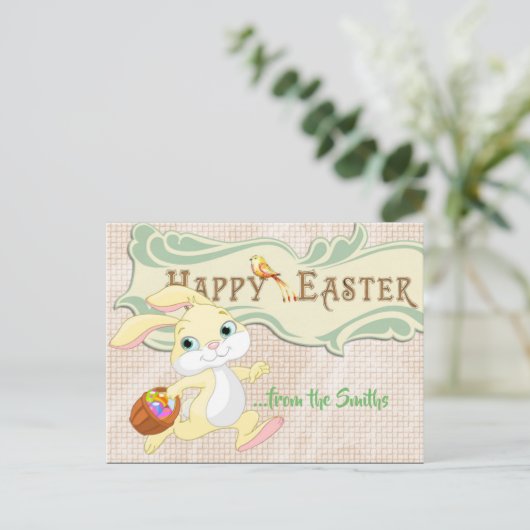 Happy Oaster Bunny Postkarte (Stehend Vorderseite)