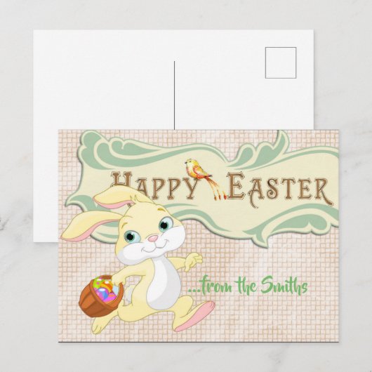Happy Oaster Bunny Postkarte (Vorne/Hinten)