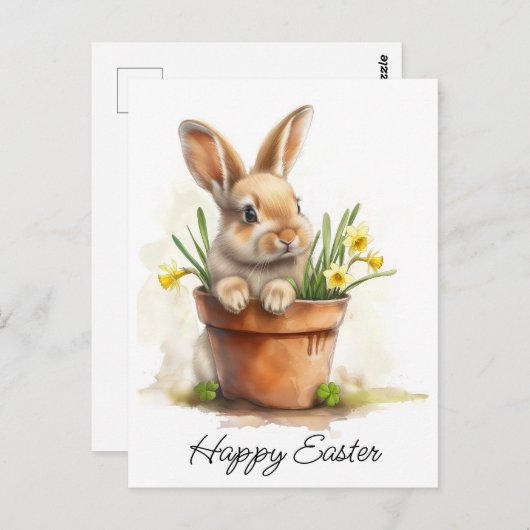 Happy Oaster Bunny Postkarte (Vorne/Hinten)