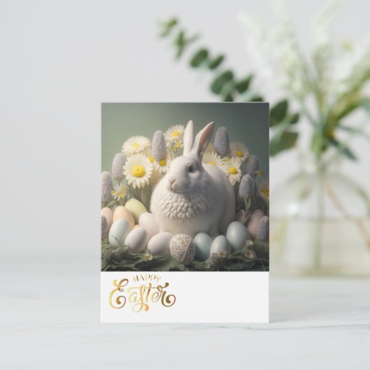 Happy Oaster Bunny Postkarte (Stehend Vorderseite)