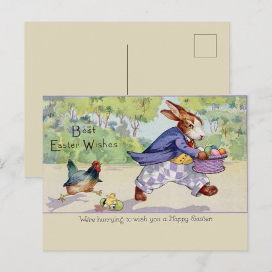 Happy Oaster Bunny Postkarte (Vorne/Hinten)