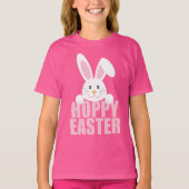 Happy Oaster Bunny Pun Niedlich Pink Girls T-Shirt (Vorderseite)