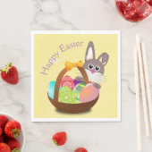 Happy Oaster Bunny Rabbit Basket Egg Dinner Napkin Serviette (Beispiel)